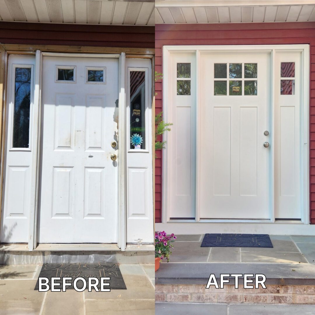 The Before and After of an Outside of Doorwork Image