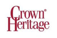 A red and white logo for crown heritage.